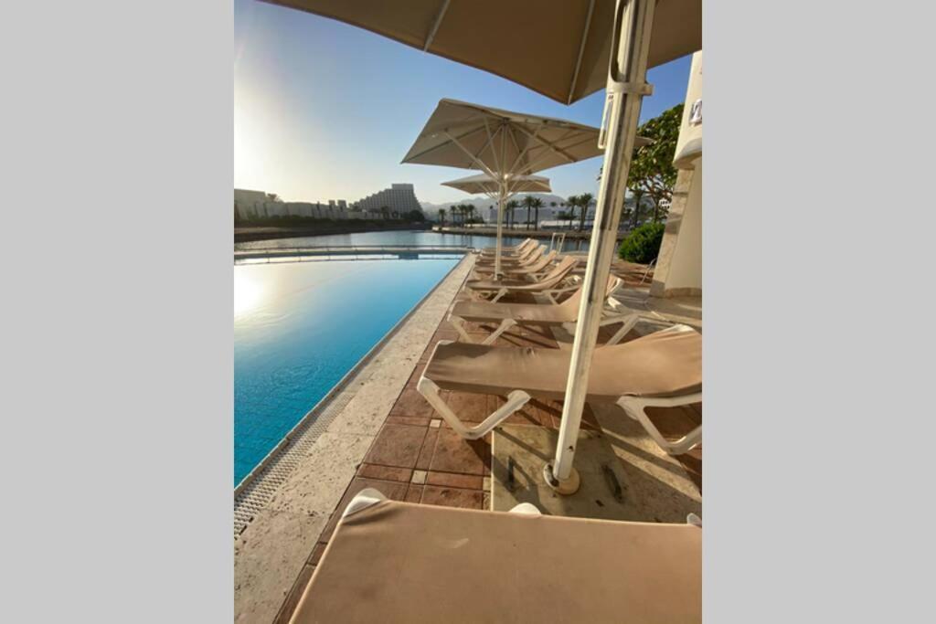 Ferienwohnung Haverim Ba'Lagouna Amazing Duplex 3Br Front Sea Eilat Exterior foto